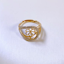 S925银锆石10-11mm海水珍珠戒指配件时尚新款戒托可修饰手型空托