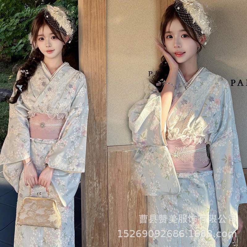 New Japanese Traditional Kimono Women's Yukata Photo Shoot Modified Clothing Japanese-Style Divine Girl Photo Photography Dress