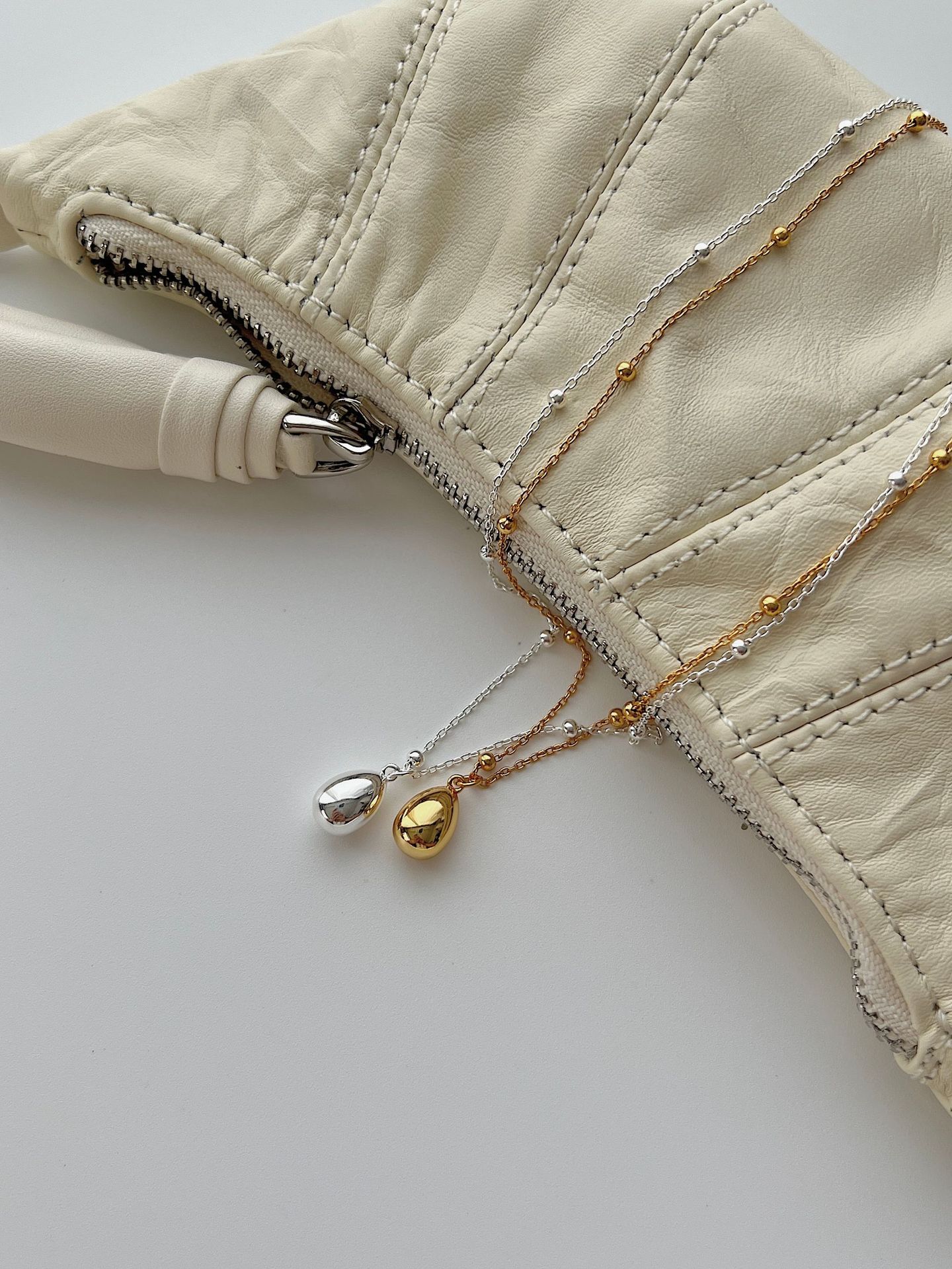 925 sterling silver Chain Material 1 Piece Quantity 925 Sterling Silver Plating Water Droplets Pendant Necklace