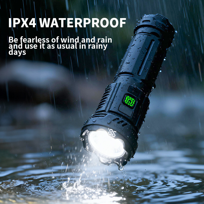 Cross-Border New Model 7-Led Flashlight with Strong Light, Cob Strobe Side Light, High Brightness, Multifunctional Digital Display Mini Flashlight Cross-Border New Model 7-Led Flashlight with Strong Light, Cob Strobe Side Light, High Brightness, Multifunctional Digital Display Mini Flashlight