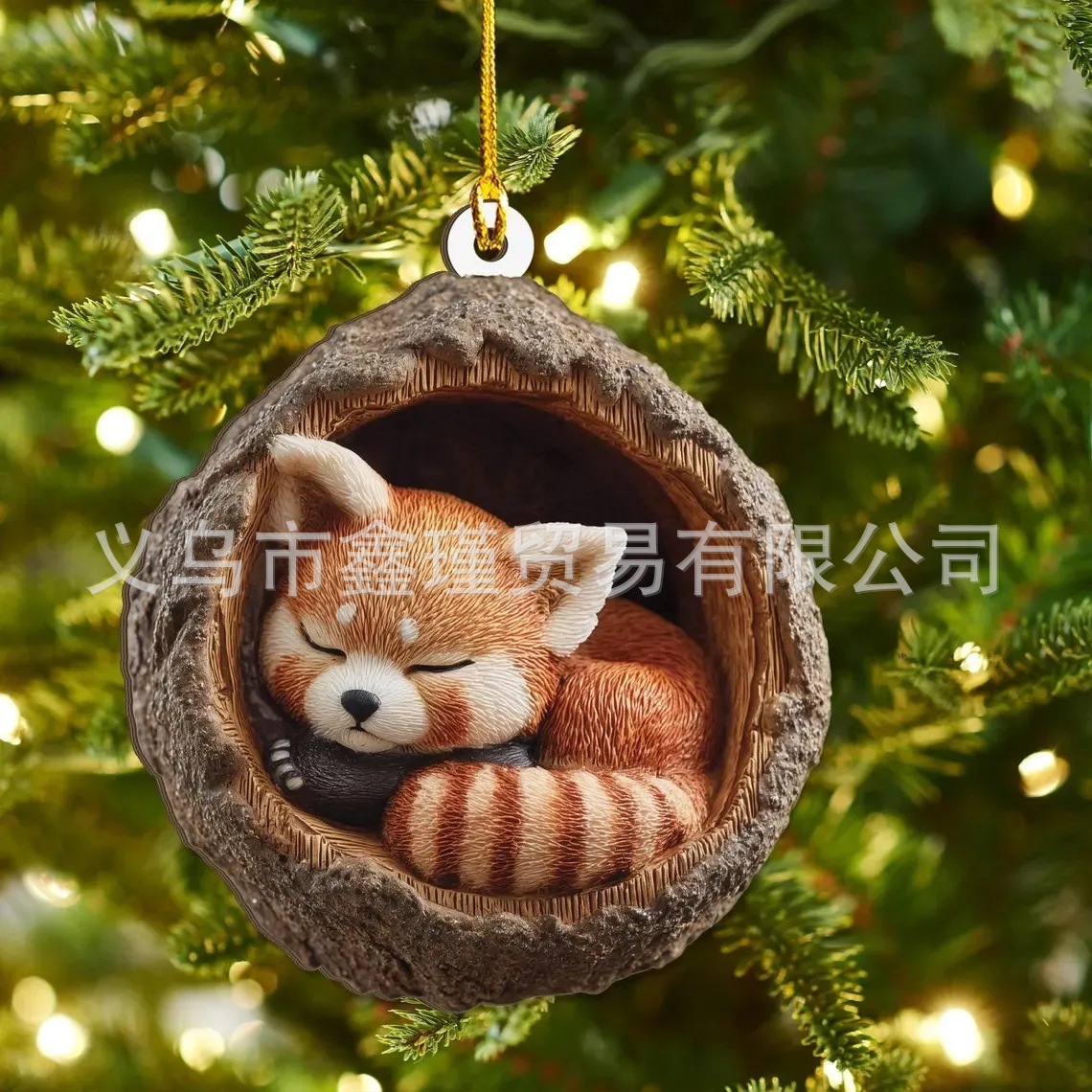 Explosiones transfronterizas mapache erizo decoraciones de árbol de Navidad búho decoraciones de Navidad colgantes planos acrílicos image 17