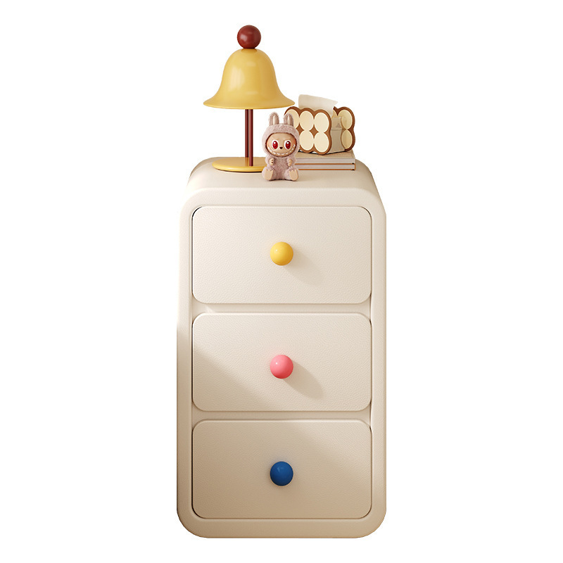 Mesa de cabezal de cama dormitorio casero armario de almacenamiento de dopamina creativo lindo crema de viento artículos estrechos y simples mini armario
