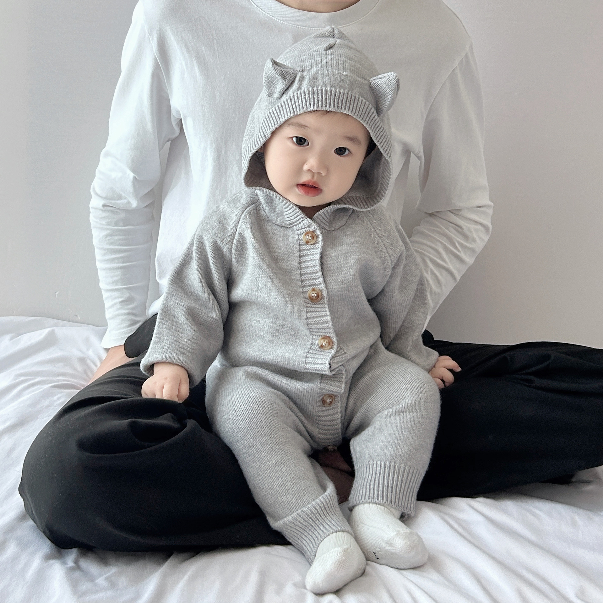 Baby spring overcoat adorable con gorra gorda ropa de bebé de primavera ropa masculina de estilo extranjero image 8