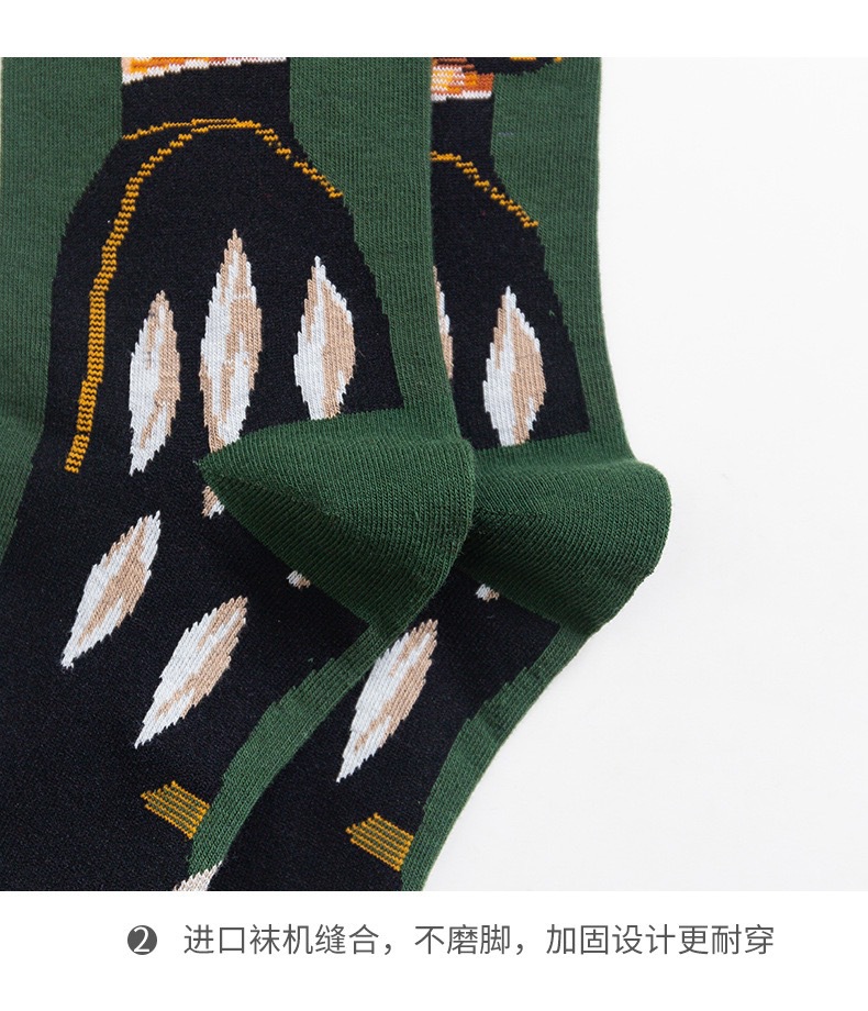 Fashion Contrast Color Art Printing Mid-tube Cotton Socks Wholesale Nihaojewelry display picture 4