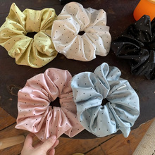 带珠光波点大肠发圈超大号亮光低马尾丸子头发绳头绳韩系发饰女