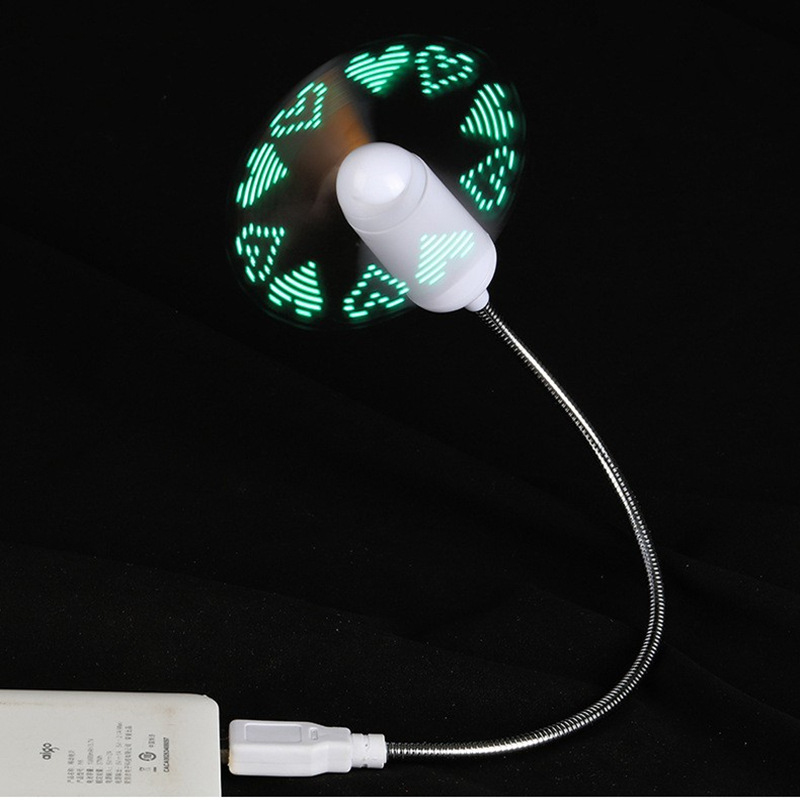 Venta al por mayor nuevo exótico creativo USB flash ventilador mini ventilador eléctrico luminoso publicidad regalo LED pequeño ventilador