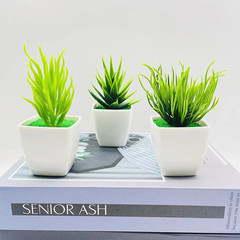 仿真盆栽仿真多肉新款正方盆小盆栽仿真蘆薈佛手劍草盆景跨境貨源