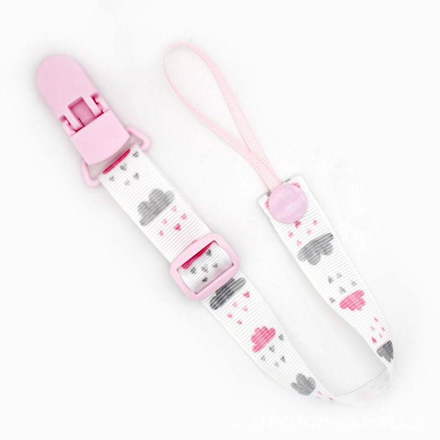 Chupete de dibujos animados con cinta de dientes bebé chupete hebilla ajustable juguete anti-perdida con clip de chupete