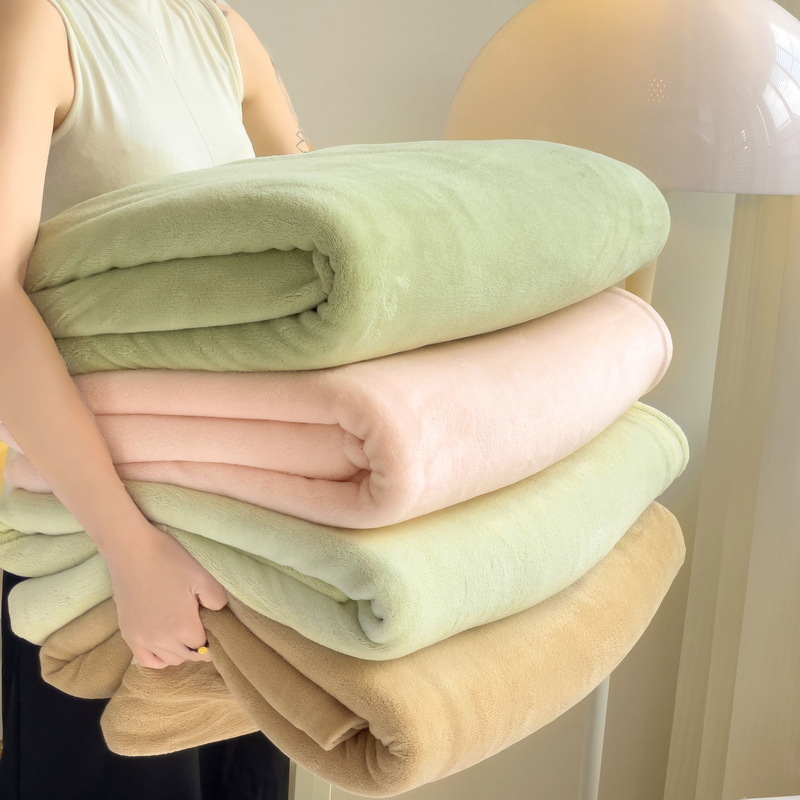 Solid Color Milk Velvet Bed Sheet Single Piece Winter Thickened Flannel Sheet Nantong Coral Velvet Bed Sheet Three-Piece Set with Fleece