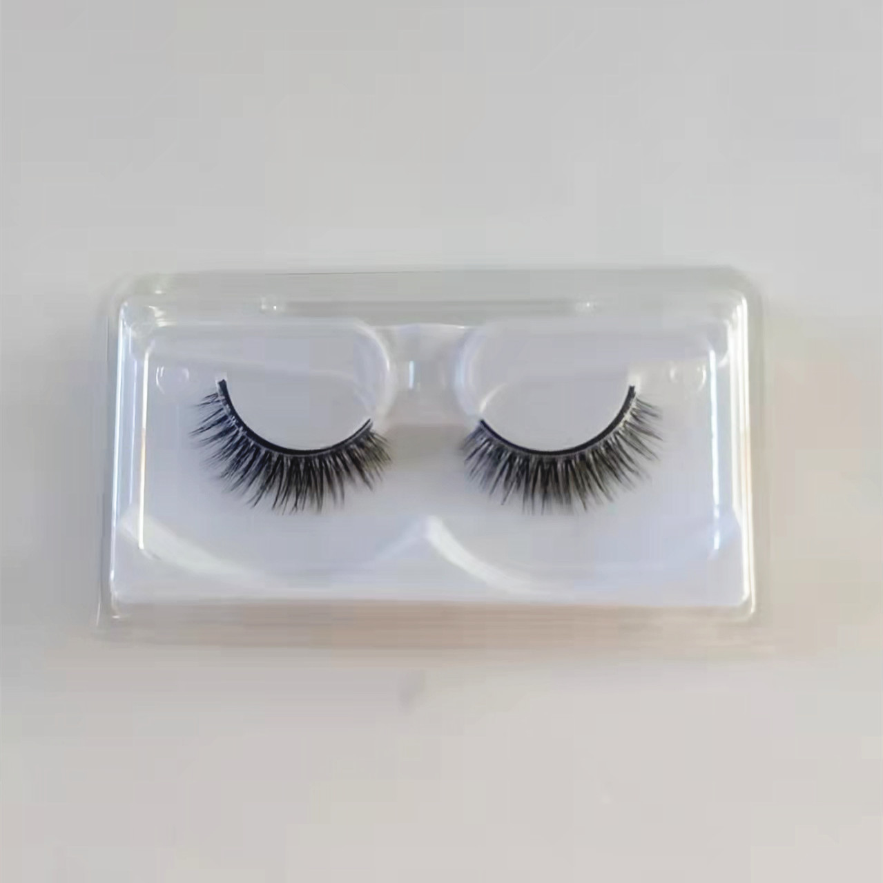 Caja de cristal autoadhesiva pestañas postizas sin pegamento natural grueso 2 segundos palillo rápido pestañas autoadhesivas al por mayor