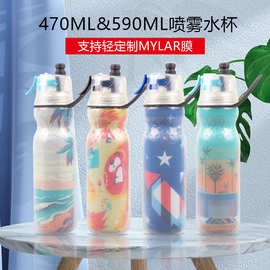 喷雾水杯儿童学生夏季户外便携随手杯防摔神器水杯保冷运动水壶