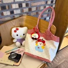 可爱波点苹果森系ins风包包女新款大容量单肩托特包通勤腋下包女