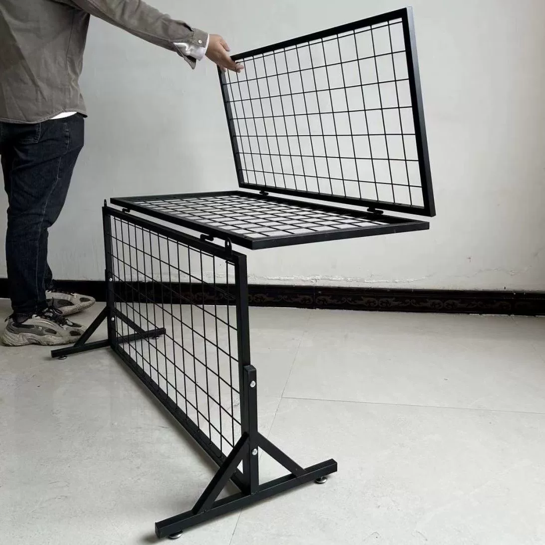 Стойка для ювелирных украшений Стойка для киоска Простая наружная стойка для хранения Сетчатая стойка для напольных выставок складная портативная полка