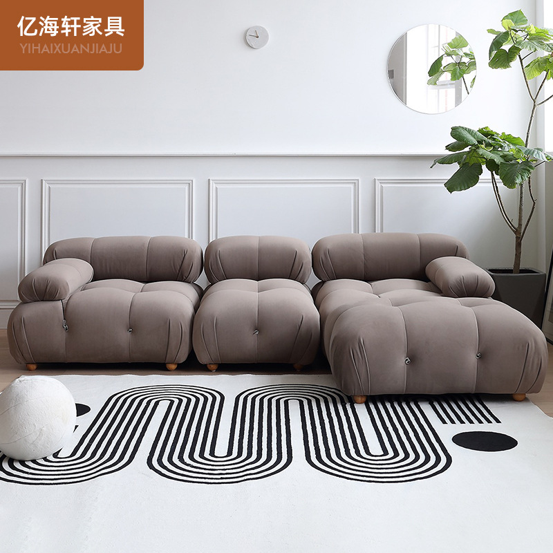 Módulo nórdico nube sofá lambswool italiano combinación luz sala de estar de lujo tire hebilla diseñador moderno neto rojo sala de estar