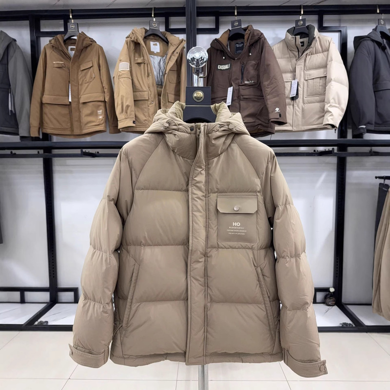 【Dujia】90% Duck down High Puffiness Men's Hooded Cut-Label down Jacket Thickened Warm Workwear with Pockets N9Y051 【Dujia】90% Duck down High Puffiness Men's Hooded Cut-Label down Jacket Thickened Warm Workwear with Pockets N9Y051