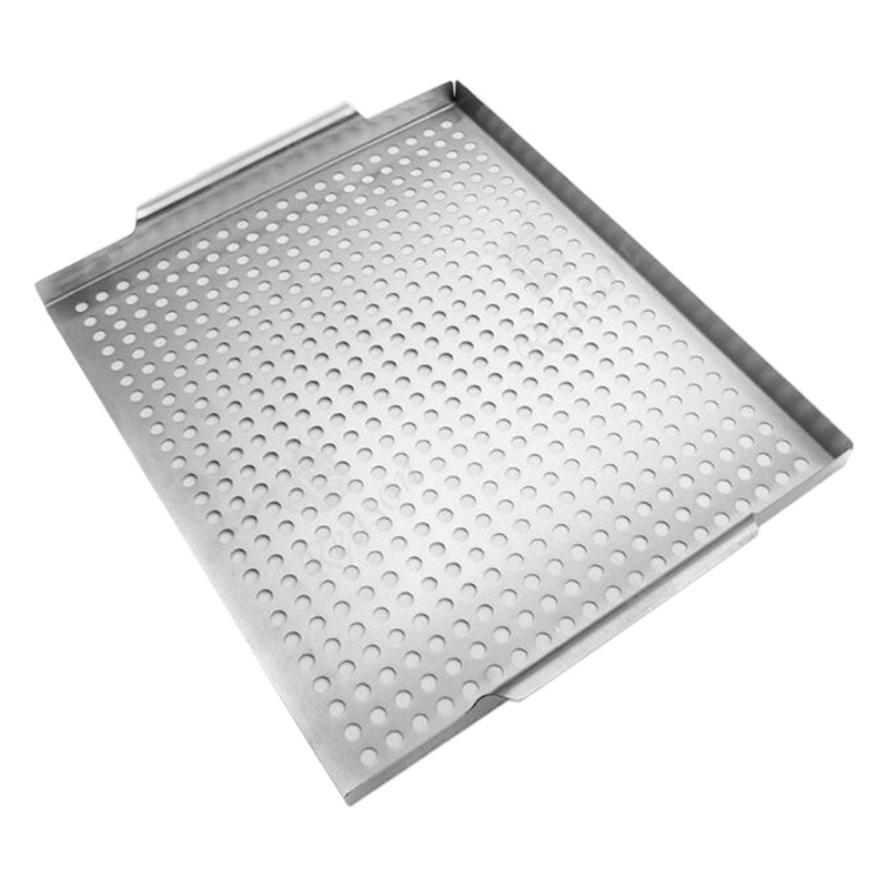 Los fabricantes producen acero inoxidable barbacoa cuenca freír cuenca herramientas de barbacoa rectangular hornear Cuenca con orejas freír Cuenca