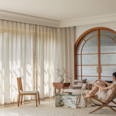 2024 New Arrival Wheat-Grain Sheer Curtains: Modern, Minimalist Design—Light-Transmitting Yet Privacy-Protecting, Perfect for Living Rooms, Bedrooms, and Balconies