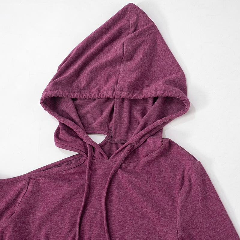 Autumn Solid Color Slim off the Shoulder Drawstring Dress Women