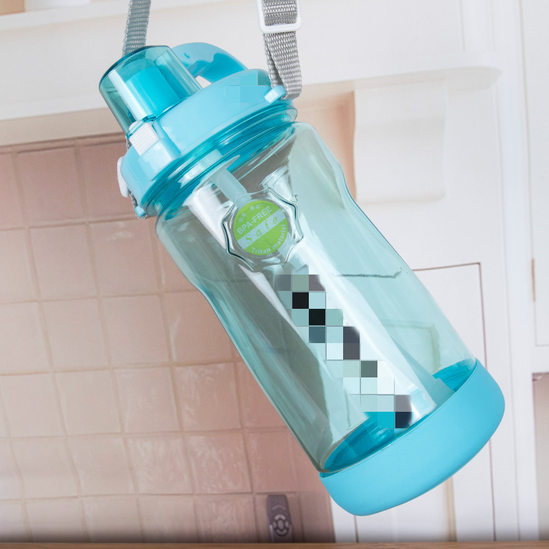 Fabricante en stock exportación transfronteriza de plástico de calidad alimentaria taza de silicona resistente a la caída de gran capacidad hervidor 1L escala botella de agua