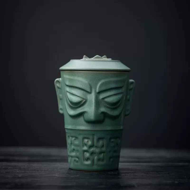 Чашка для чая (Sanxingdui) керамическая, сувенир с подарочной коробкой для офиса и путешествий