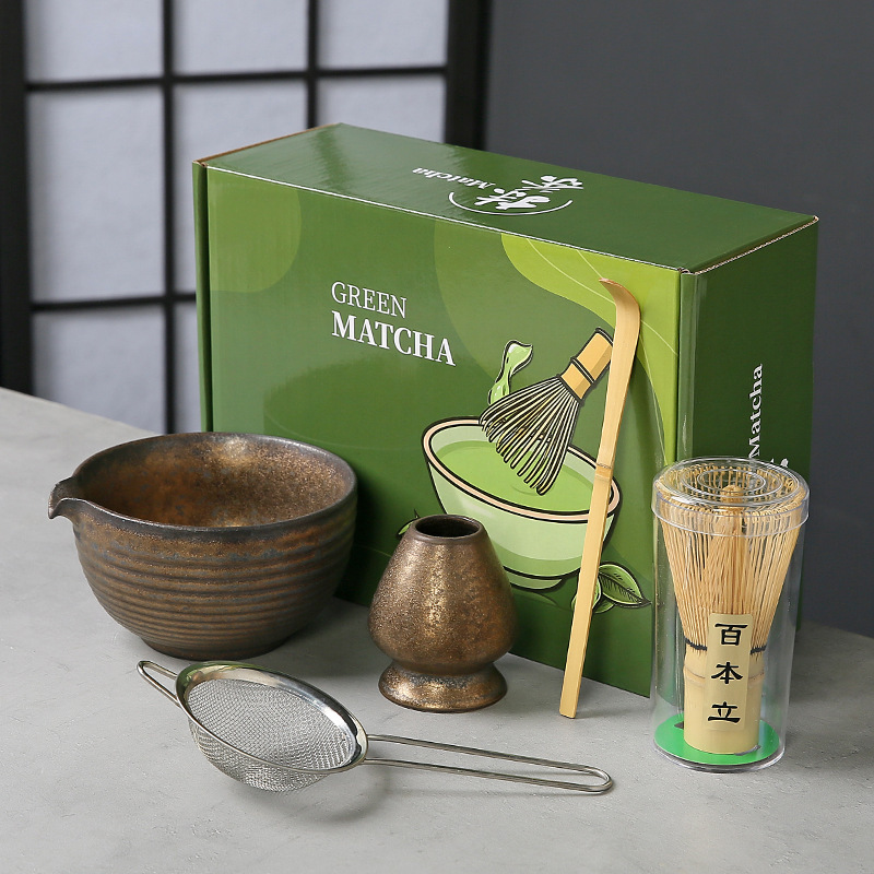 陶瓷抹茶套装点茶工具跨境抹茶碗茶筅套装日式打茶盏抹茶粉搅拌器|undefined
