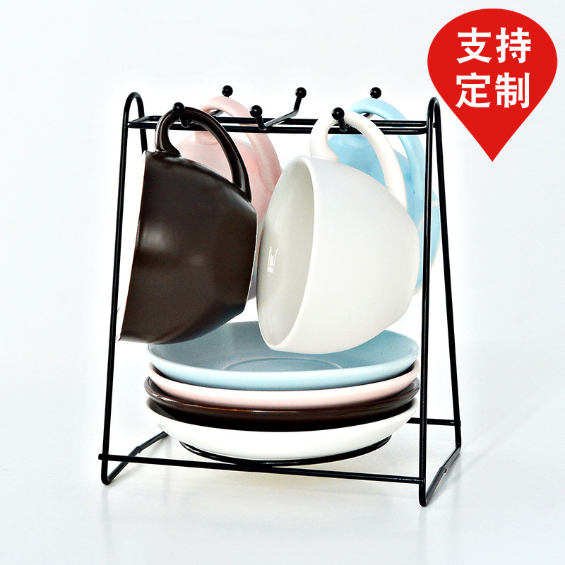 Tazas de café originales, tazas de cerámica, tazas de moda, tazas de agua con cucharas, platos de café al por mayor