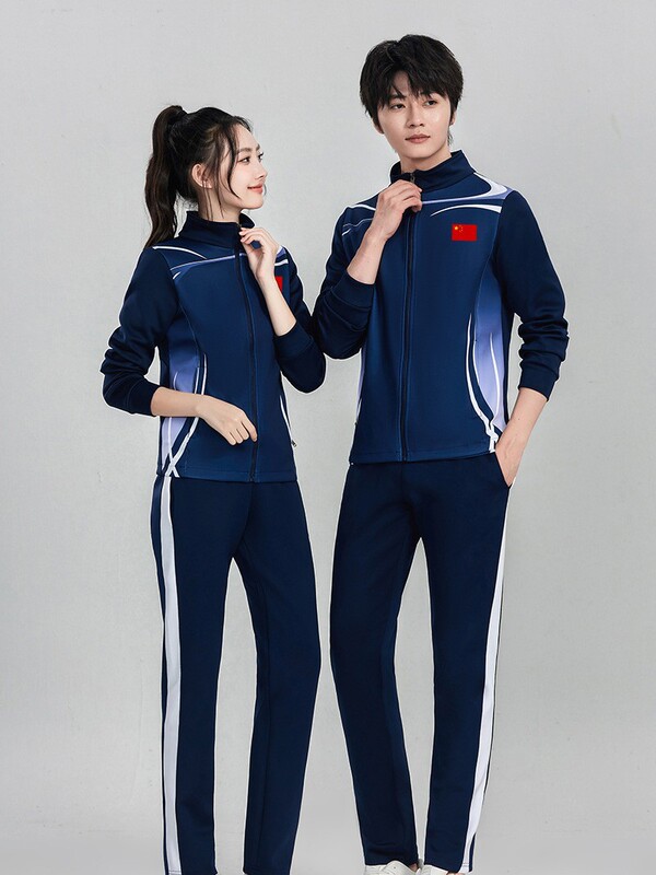 春と秋の男女同じスポーツとレジャースーツランニングカップルツーピースセット中学校と高校の制服プリントロゴ|undefined