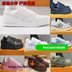 跨境Trainer牛皮男女板鞋限定纯原空胶高奢2025L家新款渐变印花