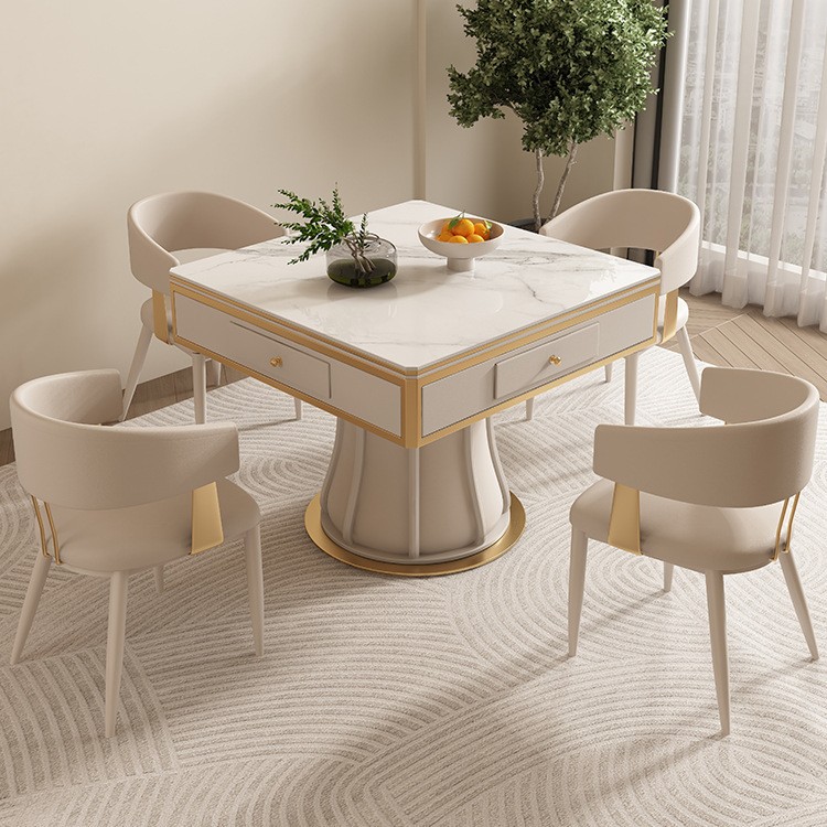 Mesa de mahjong completamente automática, mesa de comedor, una pieza, máquina de mahjong de losa de roca multifuncional de doble propósito, simple y ligera moderna, silenciosa King