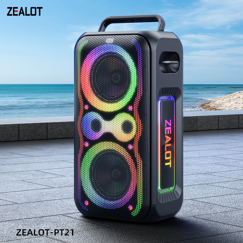 Alta potencia square danza barra de sonido doble de 8 pulgadas altavoz Bluetooth de alta calidad al aire libre gran radiodifusión fiesta luz RGB