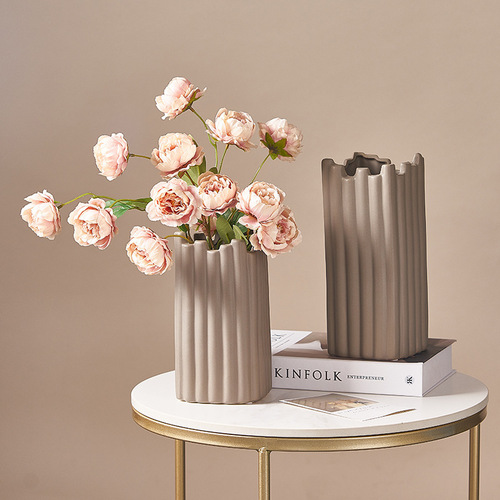 Nordic minimalist modern ceramic vase living room coffee table TV stand bedroom sample room decoration piece artificial flower decoration