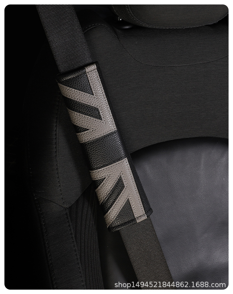 Suitable for Bmw Mini Seat Belt Shoulder Cover Mini Cooper Protective Cover Interior Union Jack Supplies Modification