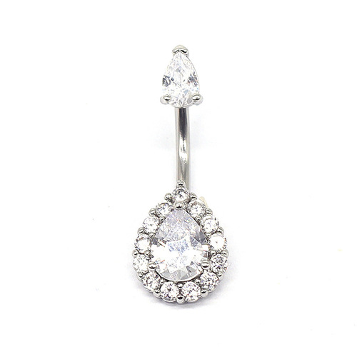 Gabby Water Drop Navel Ring Amazon Cross-border European and American Piercing Jewelry Upper and Lower Water Drop Navel Button Navel Navel Navel Ornaments