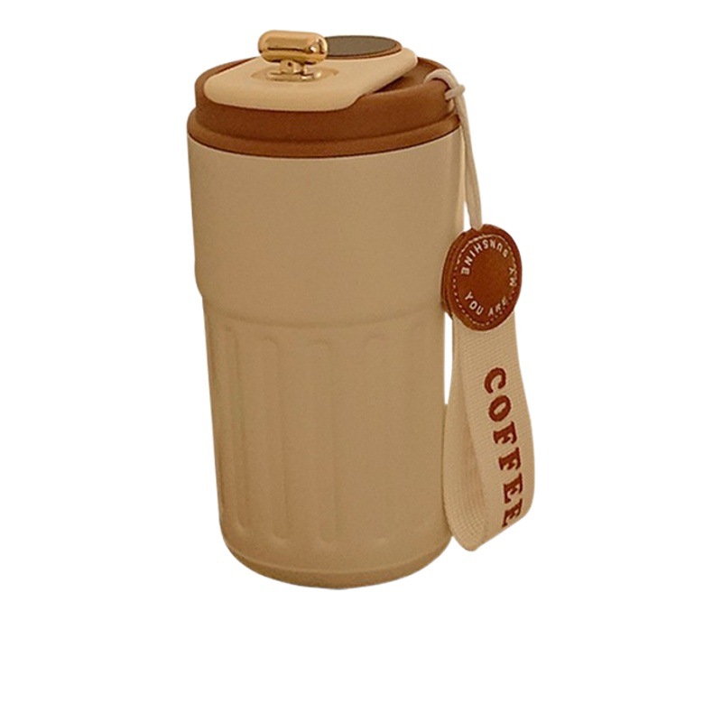 Taza de vacío de visualización de temperatura de acero inoxidable 316 taza de agua simple portátil 2023 e-commerce nueva taza de café con cuerda