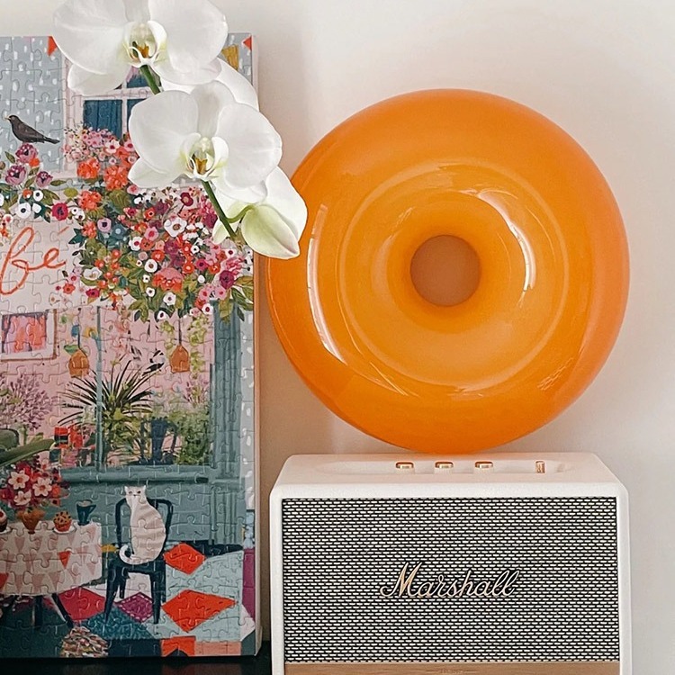 Donut Internet celebridad lámpara de mesa estilo antiguo chino wangbury lámpara dormitorio faro táctil naranja Bauhaus lámpara de noche