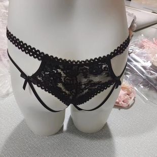 European and American sexy underwear women's eyelash back hollow low waist sexy temptation underwear sexy free off thong 2023