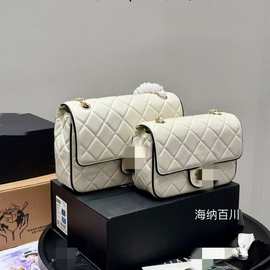 25P牛仔漫画黑白熊猫色方胖子女包菱格链条单肩斜挎手机包