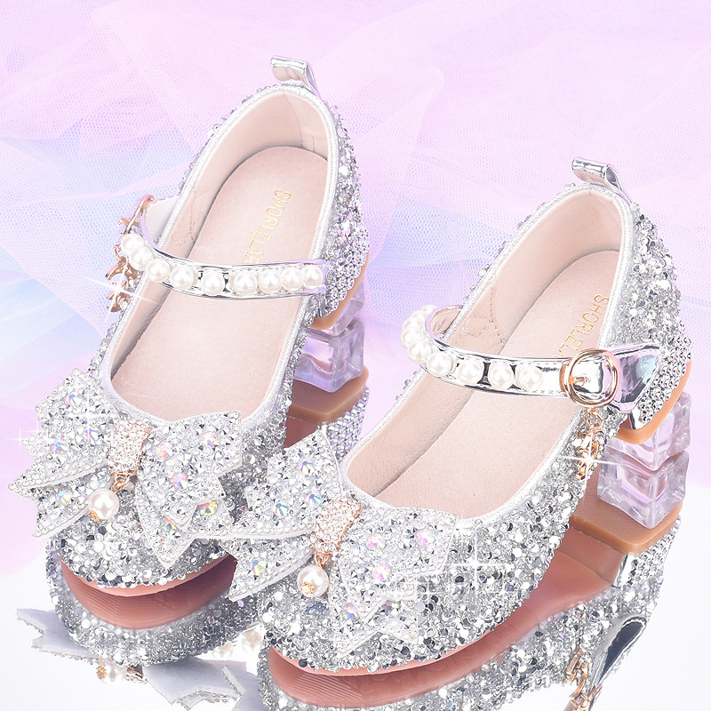 Princess shoes girls' spring and autumn new children's leather shoes piano performance dress shoes student performance shoes Girls' Crystal Shoes