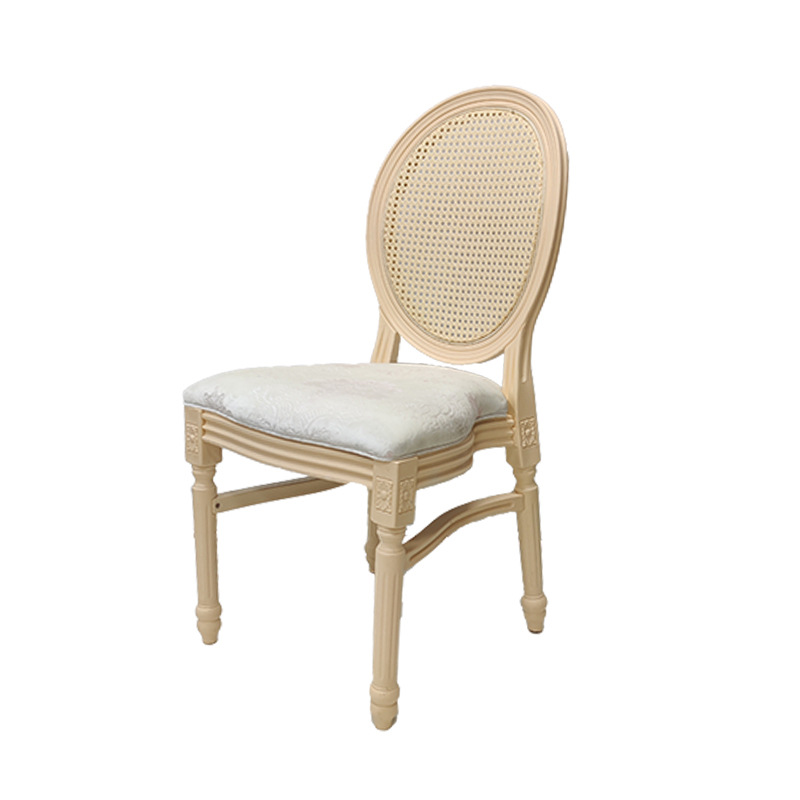 Imitación de caña de plástico en una silla de comedor simple y moderna para el hogar comercial de comedor plegable de hotel de paquete suave