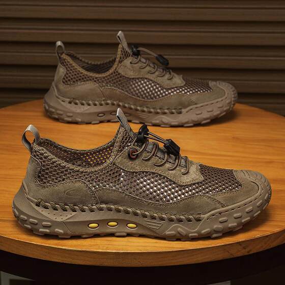 German Camel Dynamic Men's Shoes 2024 New Summer Outdoor Hiking Casual Shoes Breathable Deodorant Mesh Shoes for Men