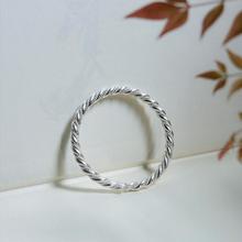 麻花手镯白铜镀银手工扭丝绞丝开口约送女友情侣款银饰2024新款