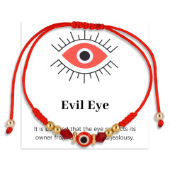 邪悪の目の手綱Evil Eye女の子プレゼントクリスタルビーズ編みブレスレット赤い悪魔の目のブレスレット