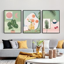 现代艺术清新风景客厅挂画沙发背景墙餐厅壁画北欧ins装饰画
