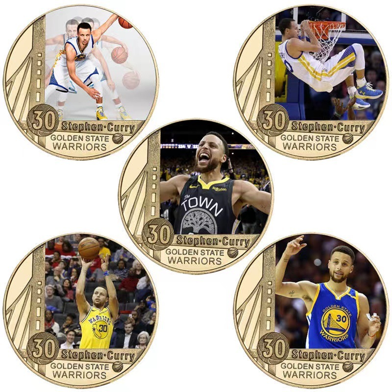 NBA Star Curry Commemorative Coin Gold Coin Gold Plated Die-Cast Badge Collection Medal Commemorative Coin Gift