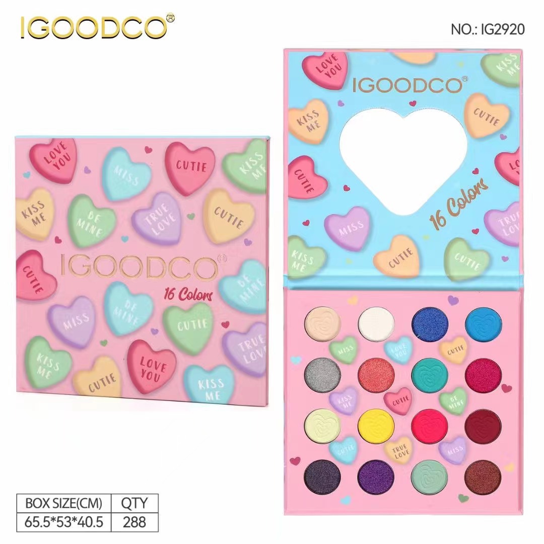 Comercio exterior nuevo IGOODCO Rosa patrón 16 colores nacarado mate Placa de sombra ojos maquillaje al por mayor