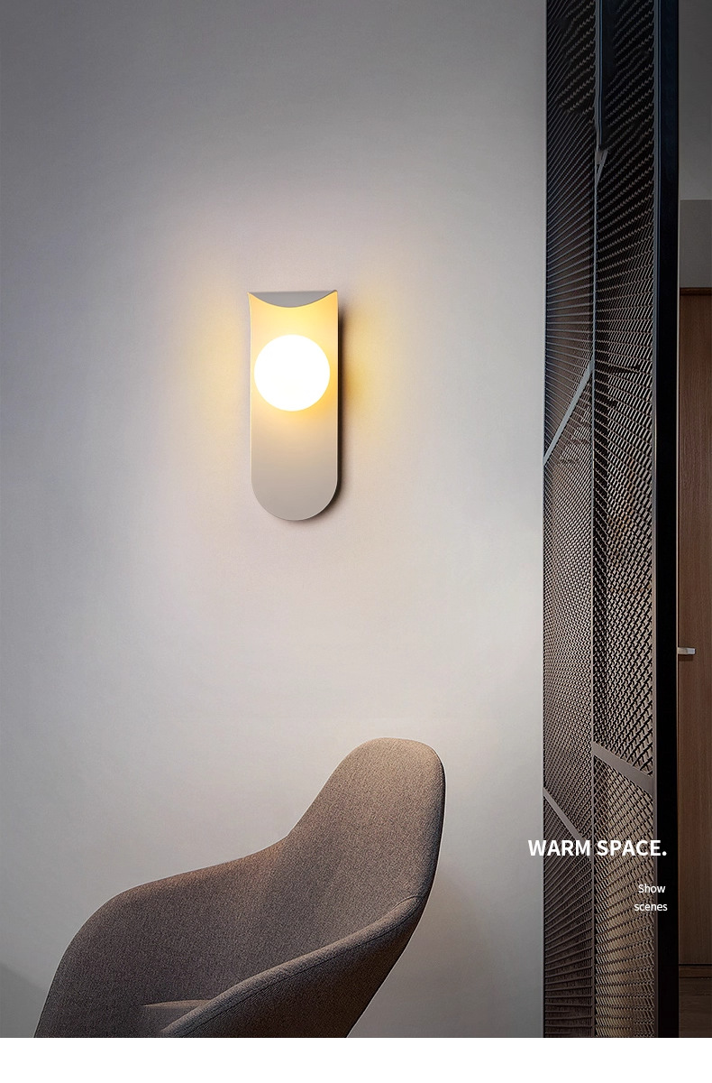 Lámpara de Pared para Interior de Hierro y Acrílico, Luz LED, para Dormitorio y Sala de Estar
