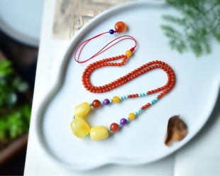 Мультяшное украшение-шарик с кисточками, цепочка, красный браслет, ожерелье