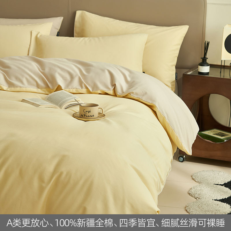 100% algodón de cama de cuatro piezas set2025 nueva ropa de cama sábanas cubierta cubierta dormitorio tres piezas set cama gaza