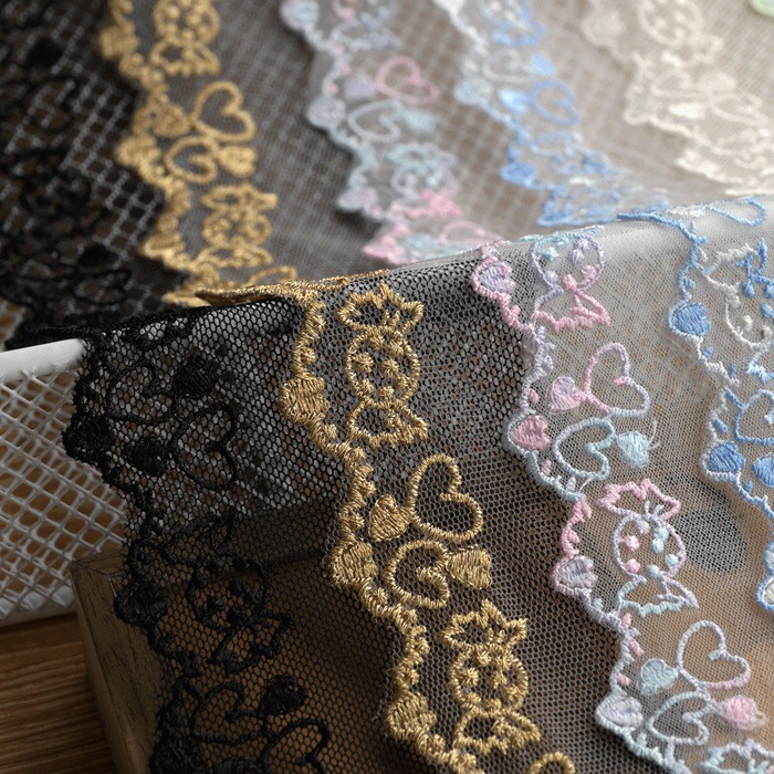 宽7cm彩色网纱刺绣蕾丝花边辅料diy服装娃衣童装手工装饰花边布料