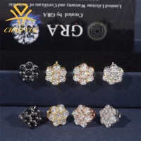 Европейский и американский AliExpress продает 4 mm925 серебряные инкрустированные vvvs Mассанит серьги трансграничные цветы для мужчин и женщин изысканные украшения